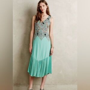 Anthropologie | MAEVE | Canyon Creek Turquoise Maxi Open Back Dress | Size 6
